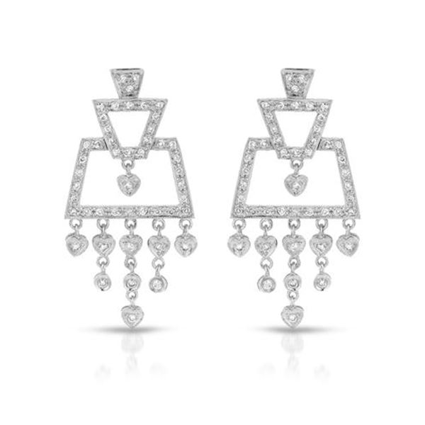 Natural 0.85 CTW Diamond Earrings 18K White Gold - REF-136H8W