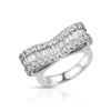 Image 1 : Natural 1.49 CTW Baguette & Diamond Ring 18K White Gold - REF-255R6K