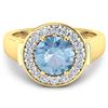 Image 3 : Natural 1.98 CTW Aquamarine & Diamond Ring 14K Yellow Gold - REF-78F8N