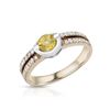 Image 1 : Natural 0.94 CTW Yellow Sapphire & Diamond Ring 18K Two Tone Rose Gold - REF-72M2F
