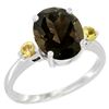 Image 1 : 2.64 CTW Quartz & Yellow Sapphire Ring 14K White Gold - REF-32Y3V