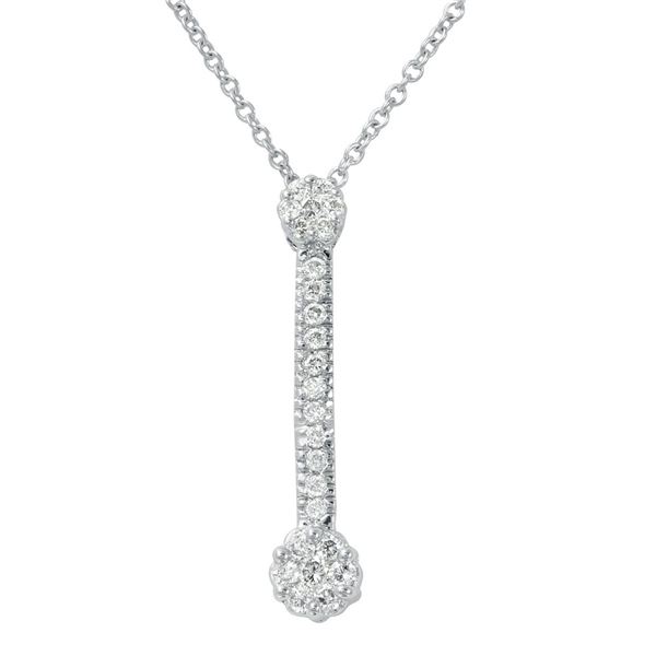 Natural 0.20 CTW Diamond Necklace 14K White Gold - REF-29M7F