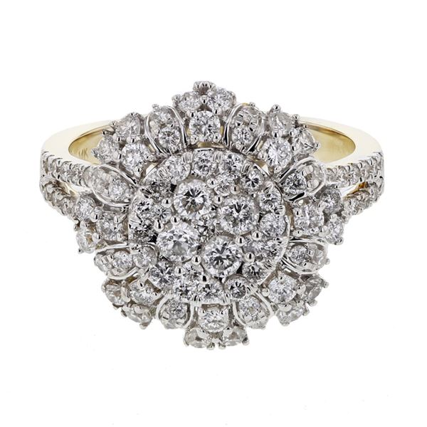 Natural 1.32 CTW Diamond Ring 14K Yellow Gold - REF-151R2K