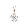 Genuine 2.22 ctw White Topaz & Diamond Necklace 14KT Rose Gold - REF-23Y5F