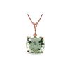 Genuine 3.6 ctw Green Amethyst Necklace 14KT Rose Gold - REF-28H9X