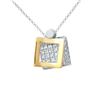 Image 1 : Natural 0.36 CTW Diamond Necklace 14K Two Tone Yellow Gold - REF-49H5W