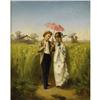 Image 1 : H. T. CARISS - Couple in a Field - oil on canvas