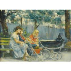 MARIE STOBBE (American), In The Park, o/c