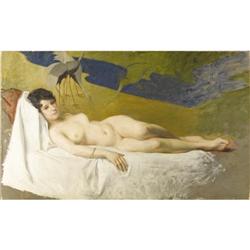 JULIUS STEWART Reclining Nude