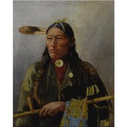 HENRY FRANCOIS FARNY - Indian portrait