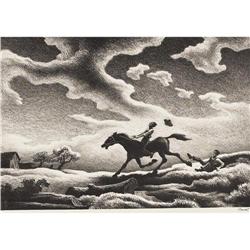 THOMAS HART BENTON, Spring Tryout, Lithograph