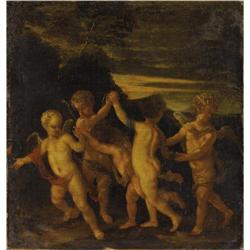 EUROPEAN SCHOOL, Cherubs Dancing, Oil on canvas