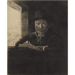 REMBRANDT (Dutch) Rembrandt Drawing, Etching
