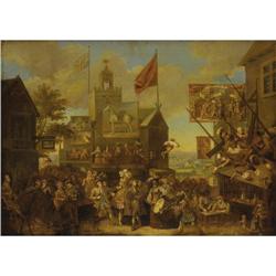 Circle of William Hogarth (British), Country o/c