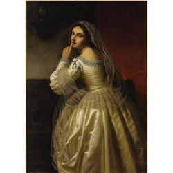 EUROPEAN SCHOOL, Beautiful Woman's Portrait, o/c