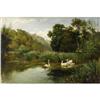 Image 1 : CONTINENTAL SCHOOL (Late 19th C), Swans, o/c