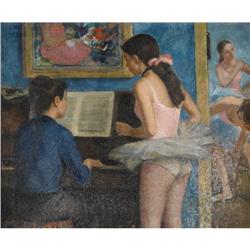 FRANCOIS GALL (French), La Lecon de Danses, o/c