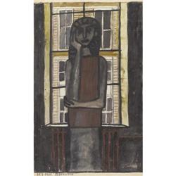 JAN LEBENSTEIN (Polish), Girl At A Window,1956