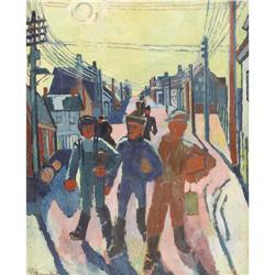 BRUNO KRAUSKOPF (German) Three Figures oil/panel