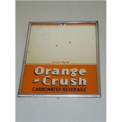 VINTAGE ORANGE CRUSH ADVERTISING MIRROR IN A TIN FRAME "DRIN