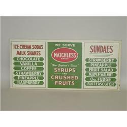 VINTAGE MATCHLESS BRAND TIN ADVERTISING SIGN "NEW ENGLAND'S 