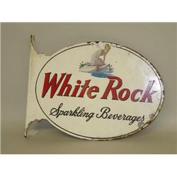 VINTAGE WHITE ROCK TIN ADVERTISING SIGN 