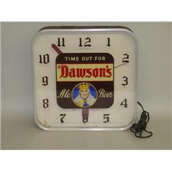 VINTAGE DAWSON'S ALE & BEER ADVERTISING ELECTRIC WALL CLOCK 