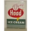 Image 1 : VINTAGE HOOD ICE CREAM TIN ADVERTISING SIGN W/ CONE & COW (2
