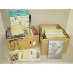 (2) BOXES OF MEMENTOES, BUSINESS RECORDS, SCRAPBOOKS, SOUVEN