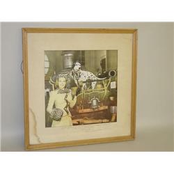 FRAMED ADVERTISING PHOTO PRINT OF A FIRE ENGINE, DALMATIAN &