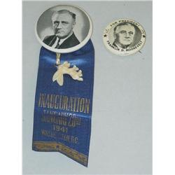 (2) FRANKLIN ROOSEVELT POLITICAL CAMPAIGN PINBACK BUTTONS: (