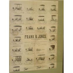 LG. FRAMED ADVERTISING BROADSIDE FOR FRANK B. JONES MANUFACT