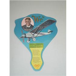 ADVERTISING HAND FAN DEPICTING COL. CHAS. A. LINDBERGH & THE