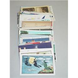 LOT APPROX. (125) MISC. POSTCARDS INCLUDING ZEPPELINS, HALLO