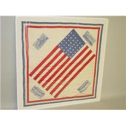 1876 PHILADELPHIA CENTENNIAL EXPOSITION SILK FLAG BANDANNA D