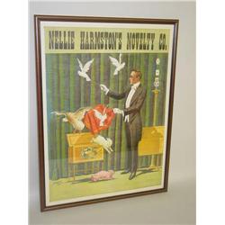 FRAMED COLOR LITHOGRAPH ADVERTISING POSTER FOR NELLIE HARMST