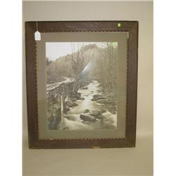 BLACK & WHITE STREAM LANDSCAPE PHOTOGRAPH OF BEAVER BROOK FA