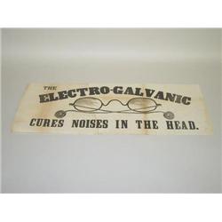 PAPER ADVERTISING SIGN FOR THE ELECTRO-GALVANIC (EYEGLASSES)