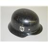 Image 2 : GERMAN WWII HELMET W/ S.S. & EAGLE W/ SWASTIKA EMBLEMS (POSS