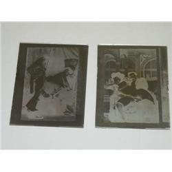 (2) 19TH CENT. GLASS PLATE PHOTOGRAPH NEGATIVES OF SEXUALLY 