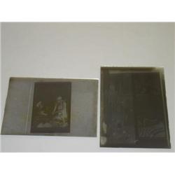 (2) 19TH CENT. GLASS PLATE PHOTOGRAPH NEGATIVES OF SEXUALLY 