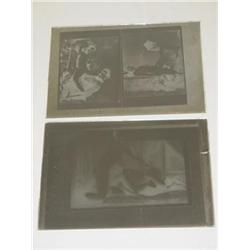 (2) 19TH CENT. GLASS PLATE PHOTOGRAPH NEGATIVES OF SEXUALLY 