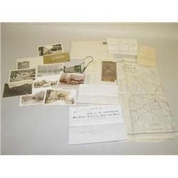 LOT MISC. PAPER EPHEMERA INCLUDING 1861 WEDDING INVITATION, 