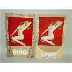 (2) UNUSED 1953 PIN-UP GIRL CALENDARS W/ THE FAMOUS MARILYN 