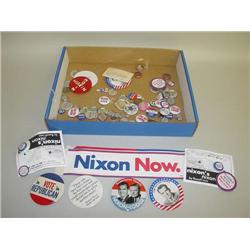 LARGE LOT OF RICHARD NIXON POLITICAL CAMPAIN PINBACK BUTTONS