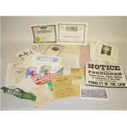 FLAT LOT PAPER EPHEMERA INCLUDING TAXIDERMY LESSONS & SUPPLY