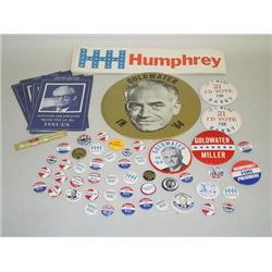 LARGE LOT OF BARRY GOLDWATER & HUBERT HUMPHREY POLITICAL CAM
