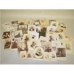 BOX OF CABINET PORTRAIT PHOTOGRAPHS, ENGRAVED CDV OF ANDREW 