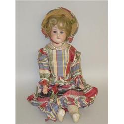 18" ARMAND MARSAILLES BISQUE HEAD DOLL W/ KID BODY, COMPOSIT
