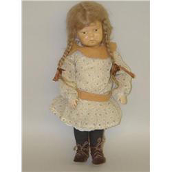 14" WOODEN SCHOENHUT DOLL W/ ALL JOINTED WOODEN BODY & PROPE